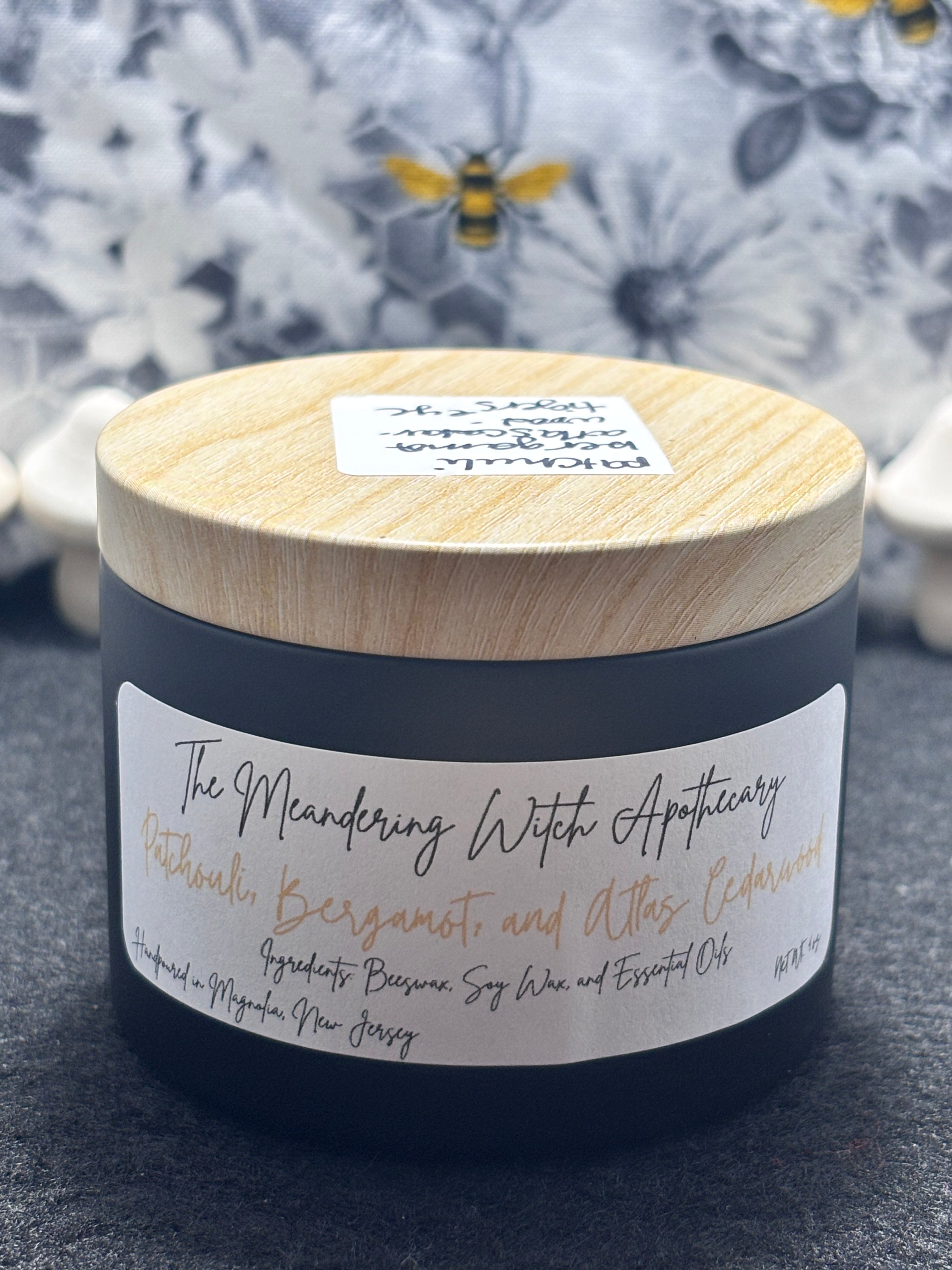 Patchouli, Bergamot and Cedarwood Atlas 4oz Candle w/ Tigers Eye