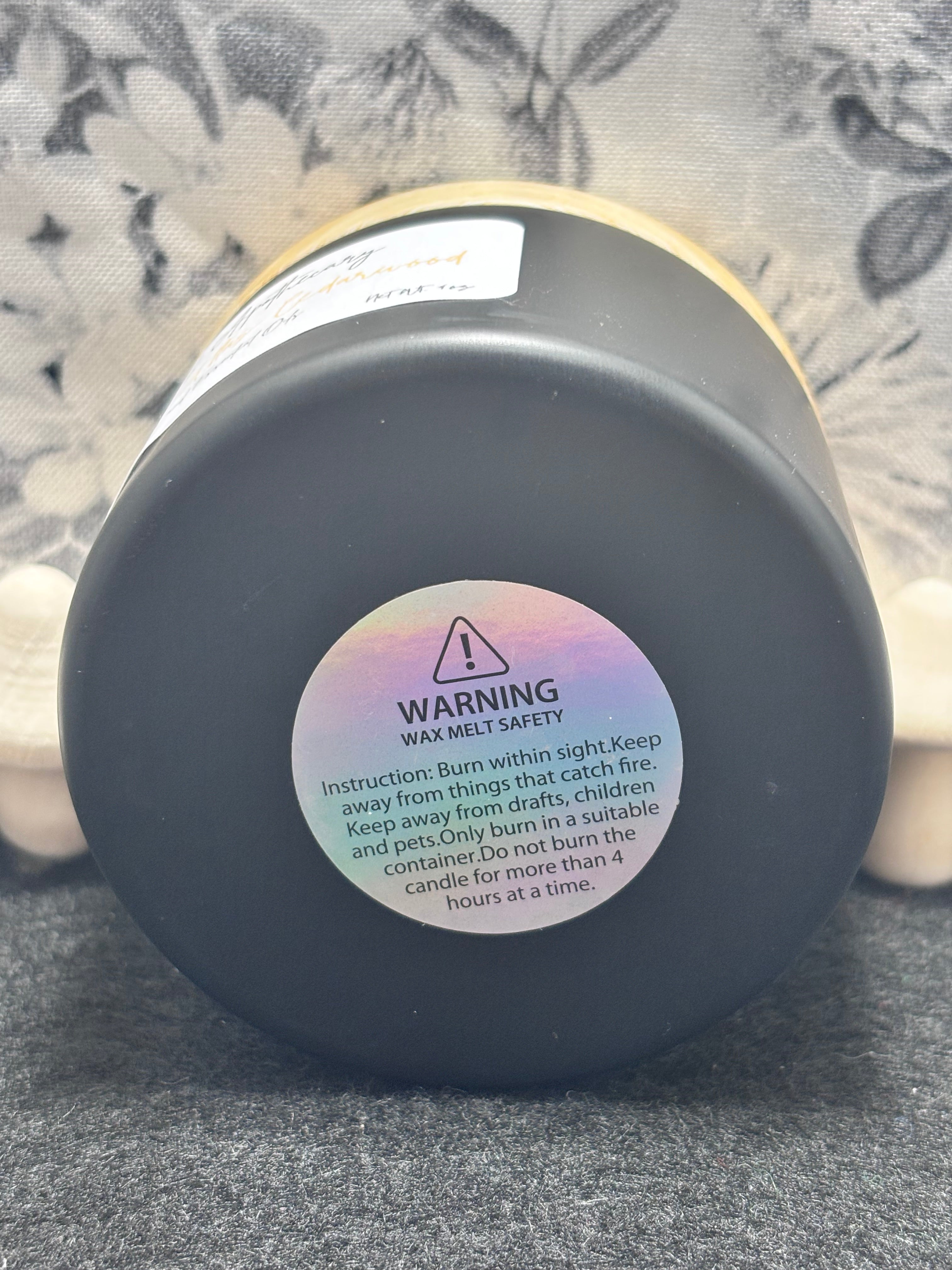 Patchouli, Bergamot and Cedarwood Atlas 4oz Candle w/ Obsidian